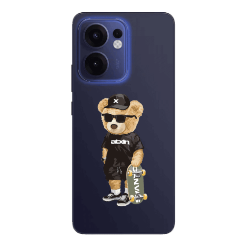 Oppo Reno13 FS Bear with glasses Transparent Silicone TPU Θήκη